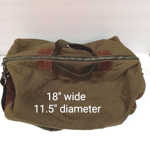 Vintage 80s Banana Republic Safari Canvas & Suede Duffel / Travel Bag - Picture 10 of 13